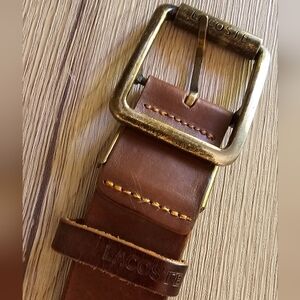 Lacoste brown leather belt‎ size 32-34